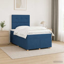 vidaXL Boxspring ágy matraccal fejtámlával Kék 120 x 190 cm Szövet