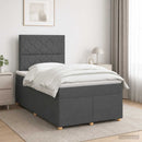 vidaXL Boxspring ágy matraccal Sötétszürke 120 x 200 cm Szövet