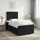 vidaXL Boxspring ágy matraccal fejtámlával Fekete 120 x 190 cm Szövet