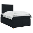 vidaXL Boxspring ágy matraccal fejtámlával Fekete 120 x 190 cm Szövet