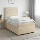 vidaXL Boxspring ágy matraccal Krémszínű 120 x 190 cm Szövet