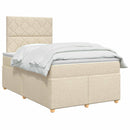 vidaXL Boxspring ágy matraccal Krémszínű 120 x 190 cm Szövet