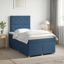 vidaXL Boxspring ágy matraccal fejtámlával Kék 120 x 200 cm Szövet