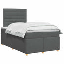 vidaXL Boxspring ágy matraccal Sötétszürke 120 x 200 cm Szövet