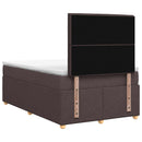vidaXL Boxspring ágy matraccal Sötét Barna 120 x 200 cm Szövet