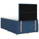 vidaXL Boxspring ágy matraccal fejtámlával Kék 120 x 200 cm Szövet