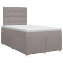 vidaXL Boxspring ágy matraccal Tópszínű 120 x 200 cm Szövet