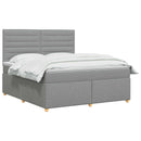 vidaXL Boxspring ágy matraccal Világosszürke 140 x 190 cm Szövet
