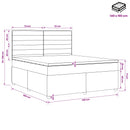 vidaXL Boxspring ágy matraccal Világosszürke 140 x 190 cm Szövet