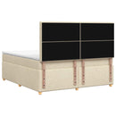 vidaXL Boxspring ágy matraccal Krémszínű 140 x 190 cm Szövet
