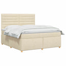 vidaXL Boxspring ágy matraccal Krémszínű 140 x 190 cm Szövet