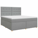 vidaXL Boxspring ágy matraccal Világosszürke 140 x 190 cm Szövet