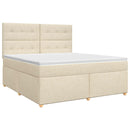 vidaXL Boxspring ágy matraccal Krémszínű 140 x 190 cm Szövet