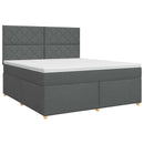 vidaXL Boxspring ágy matraccal Sötétszürke 140 x 190 cm Szövet
