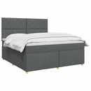 vidaXL Boxspring ágy matraccal Sötétszürke 140 x 190 cm Szövet