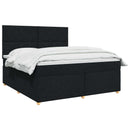 vidaXL Boxspring ágy matraccal fejtámlával Fekete 140 x 190 cm Szövet