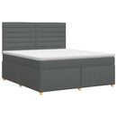 vidaXL Boxspring ágy matraccal Sötétszürke 140 x 200 cm Szövet