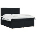 vidaXL Boxspring ágy matraccal fejtámlával Fekete 140 x 200 cm Szövet