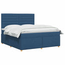 vidaXL Boxspring ágy matraccal fejtámlával Kék 140 x 200 cm Szövet
