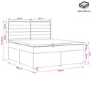 vidaXL Boxspring ágy matraccal Világosszürke 160 x 200 cm Szövet