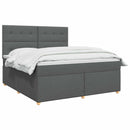 vidaXL Boxspring ágy matraccal Sötétszürke 160 x 200 cm Szövet
