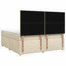 vidaXL Boxspring ágy matraccal Krémszínű 160 x 200 cm Szövet