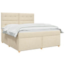vidaXL Boxspring ágy matraccal Krémszínű 160 x 200 cm Szövet