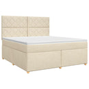 vidaXL Boxspring ágy matraccal Krémszínű 160 x 200 cm Szövet
