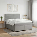 vidaXL Boxspring ágy matraccal Világosszürke 160 x 200 cm Szövet