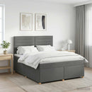 vidaXL Boxspring ágy matraccal Sötétszürke 140 x 190 cm Szövet