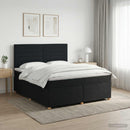 vidaXL Boxspring ágy matraccal fejtámlával Fekete 140 x 190 cm Szövet