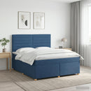 vidaXL Boxspring ágy matraccal fejtámlával Kék 140 x 200 cm Szövet