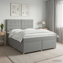 vidaXL Boxspring ágy matraccal Világosszürke 140 x 200 cm Szövet