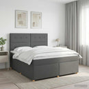 vidaXL Boxspring ágy matraccal Sötétszürke 160 x 200 cm Szövet