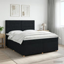 vidaXL Boxspring ágy matraccal fejtámlával Fekete 160 x 200 cm Szövet