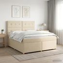 vidaXL Boxspring ágy matraccal Krémszínű 140 x 190 cm Szövet