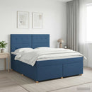 vidaXL Boxspring ágy matraccal fejtámlával Kék 160 x 200 cm Szövet