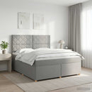vidaXL Boxspring ágy matraccal Világosszürke 140 x 200 cm Szövet