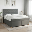 vidaXL Boxspring ágy matraccal Sötétszürke 140 x 190 cm Szövet