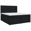 vidaXL Boxspring ágy matraccal fejtámlával Fekete 180 x 200 cm Szövet