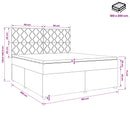 vidaXL Boxspring ágy matraccal fejtámlával Fekete 180 x 200 cm Szövet