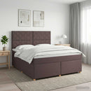 vidaXL Boxspring ágy matraccal Sötét Barna 140 x 200 cm Szövet
