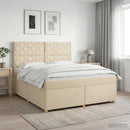 vidaXL Boxspring ágy matraccal Krémszínű 160 x 200 cm Szövet