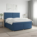vidaXL Boxspring ágy matraccal fejtámlával Kék 160 x 200 cm Szövet