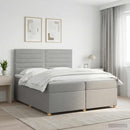 vidaXL Boxspring ágy matraccal Világosszürke 200 x 200 cm Szövet