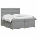 vidaXL Boxspring ágy matraccal Világosszürke 200 x 200 cm Szövet
