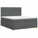 vidaXL Boxspring ágy matraccal Sötétszürke 200 x 200 cm Szövet