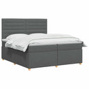 vidaXL Boxspring ágy matraccal Sötétszürke 200 x 200 cm Szövet