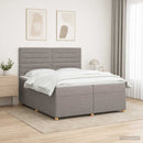 vidaXL Boxspring ágy matraccal Tópszínű 200 x 200 cm Szövet