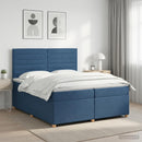 vidaXL Boxspring ágy matraccal fejtámlával Kék 200 x 200 cm Szövet
